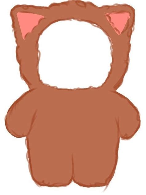 a drawing of a cat's head with ears and tail, viewed from the back