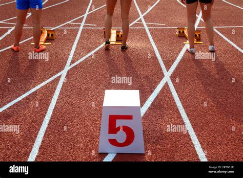 sprint race scene stock photo alamy