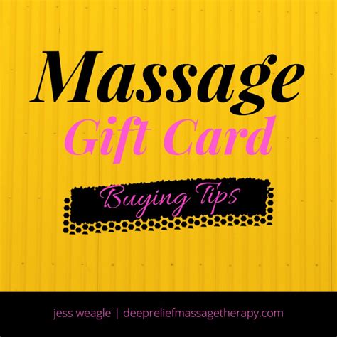 Massage gift card buying tips