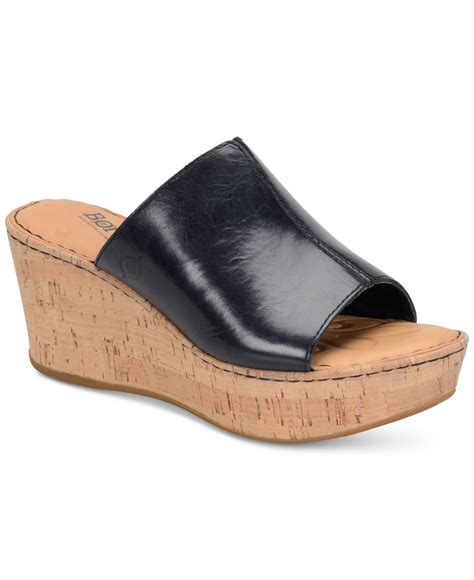 Born Aria Wedge Sandals in Black | Lyst