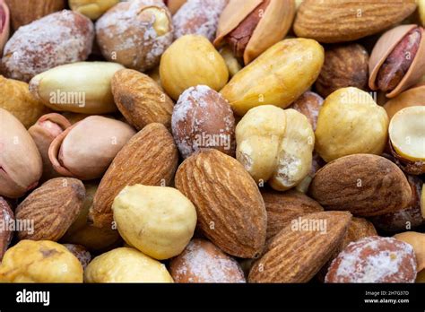 close  mixed nuts food background snack fresh nuts stock photo alamy