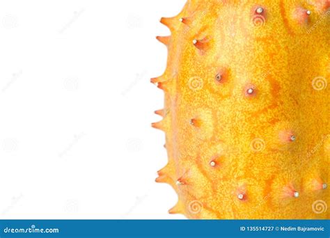 Horned melon or kiwano stock image. Image of spike, spiked - 135514727