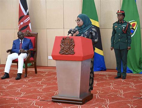 rais samia ateta na rais wa kenya dktruto ikulu jijini dar es salaam