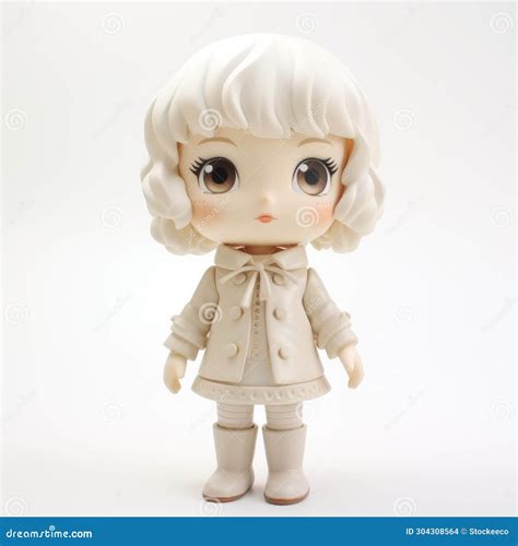 Evelyn: White Figure With Curly Hair In Mamiya Rb67 Style Royalty-Free