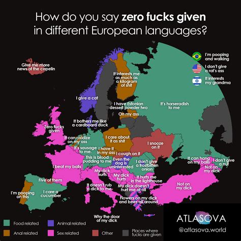 Zero fucks given in different languages : r/MapPorn