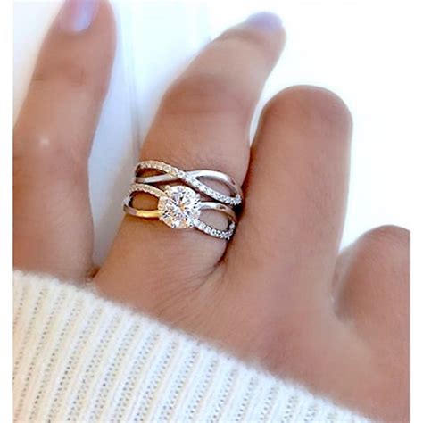 925 Sterling Silver Ladies Wedding Ring Set