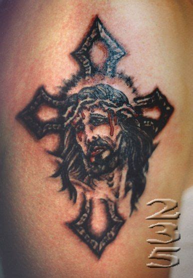 Jesus Face Cross Tattoo