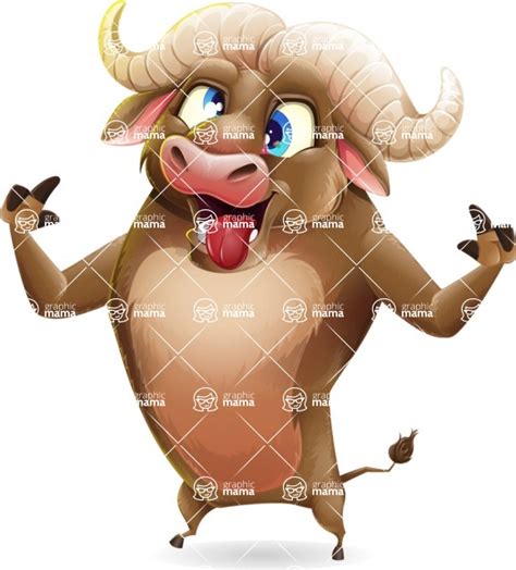 Funny Buffalo Cartoon Character - 100+ Poses Set / Making Funny face ...