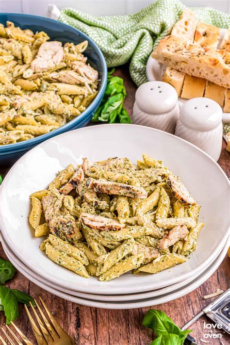 creamy chicken pesto pasta love   oven