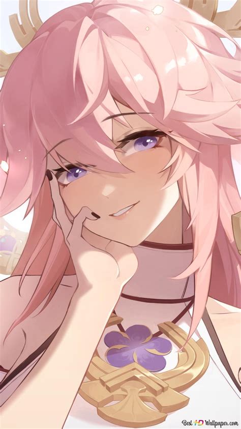 Yae Miko's Pretty beautiful eyes (Genshin Impact) HD wallpaper download