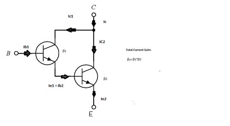 Draw the darlington pair and explain its working.