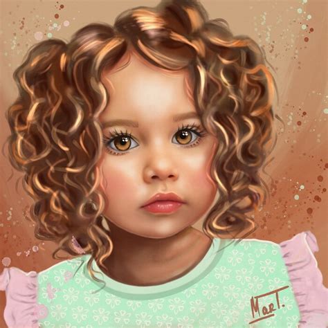 Иллюстрация Девочка. Портрет по фото. в стиле 2d, декоративный,