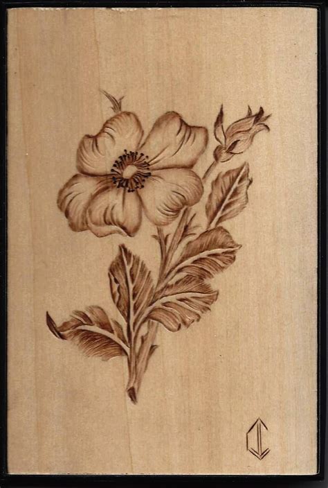 Wood Burning Flower Patterns