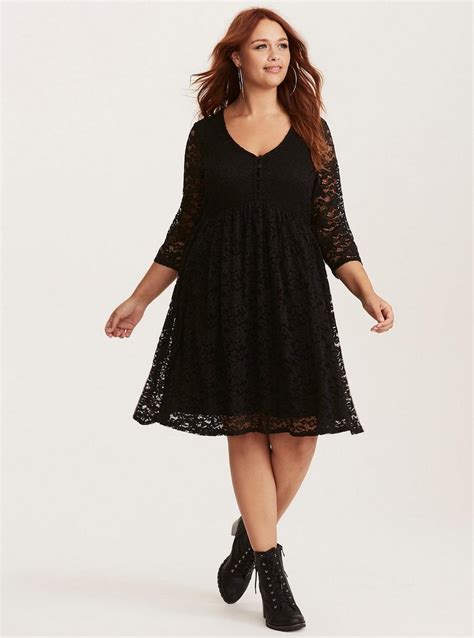 Plus Size - Black Lace Babydoll Dress - Torrid