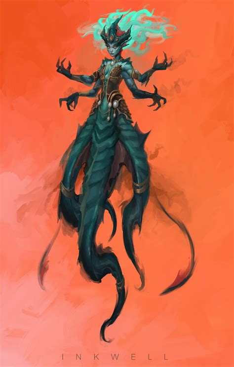 Queen Azshara, Dustin Panzino | Warcraft art, Monster concept art ...