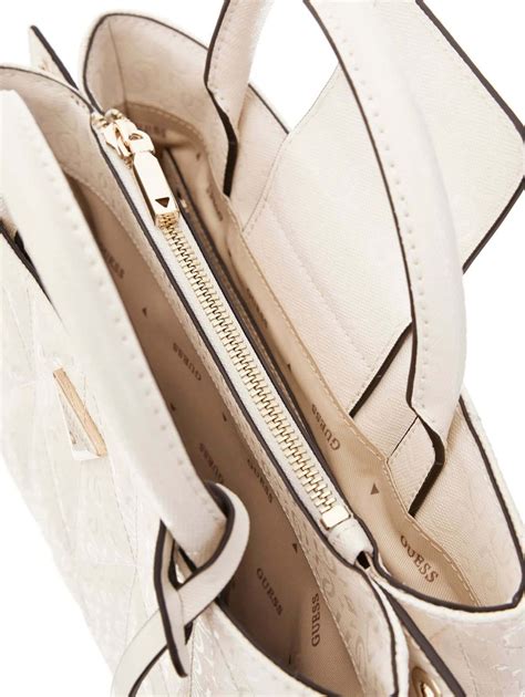 GUESS Handtasche Aldina Girlfriend Satchel Cream White | modeherz