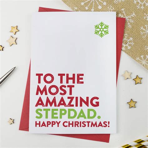 Most Amazing Step Dad Christmas Card - AisforAlphabet