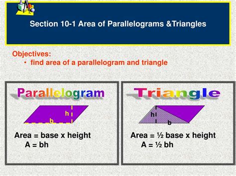 section   area  parallelograms triangles powerpoint