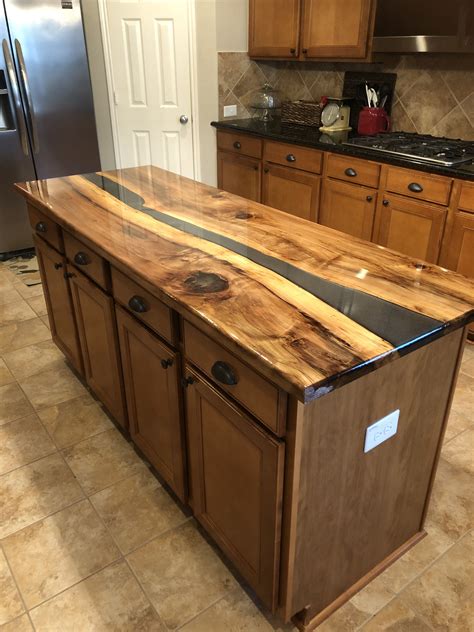 Black Willow Epoxy River Kitchen Island in 2024 | Wohnung