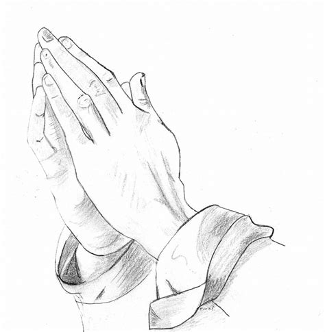 Praying Hands With Rosary Drawing at PaintingValley.com | Explore ...
