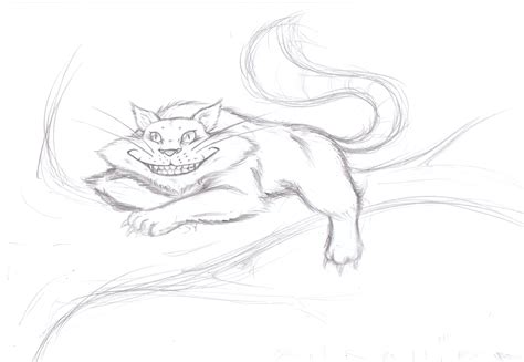 Cheshire Cat Sketch at PaintingValley.com | Explore collection of ...
