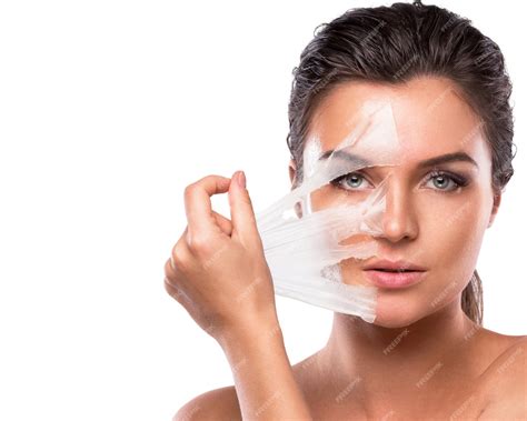 Premium Photo | Young woman with purifying Mask on her face