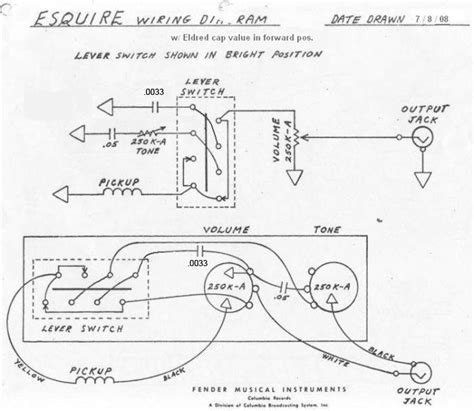 fender esquire wiring diagram original
