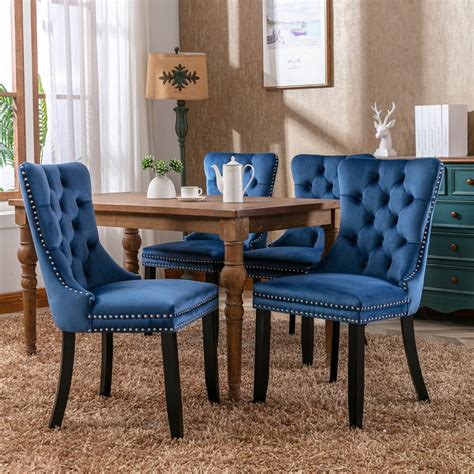 velvet upholstered dining chairs set   wingback dining room chairs