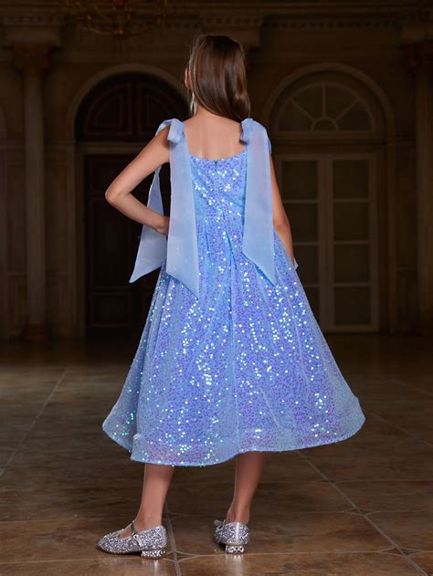 Girl's Tie Shoulder Sequin Party Dress – Faeriesty