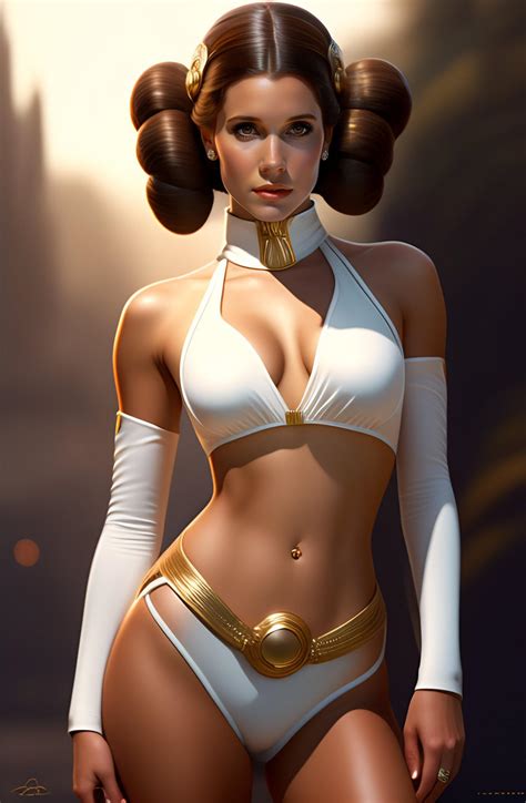 Princess Leia in White Bikini by HighRiseMedia on DeviantArt