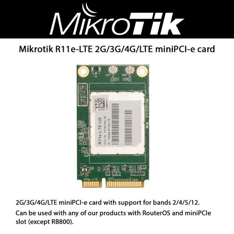 Mikrotik R11e-LTE 2G/3G/4G/LTE miniPCI-e card US Version