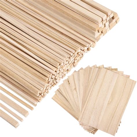 Balsa Wood Sticks Craft Square Wood Strips Wooden Dowel Sticks, Balsa ...