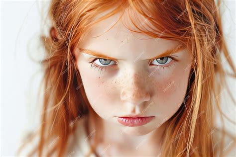 premium photo angry ginger girl  bad mood