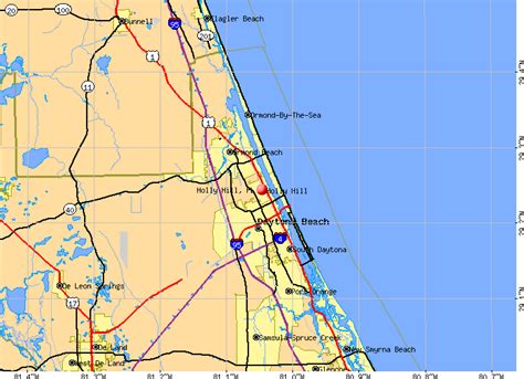 Florida Map 2018: Holly Hill Florida Map