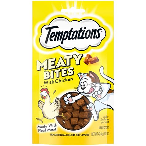 Temptations Meaty Bites Soft and Savory Cat Treats Chicken Flavor