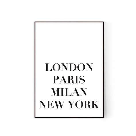 London Paris Milan New York Fashion Print | Etsy