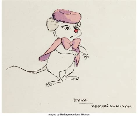 The Rescuers Down Under Miss Bianca Character Design Art Group of 4