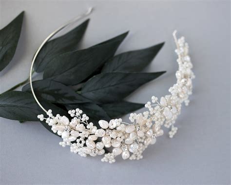 Keshi Pearls and Beads Side accent Headband - Cassandra Lynne