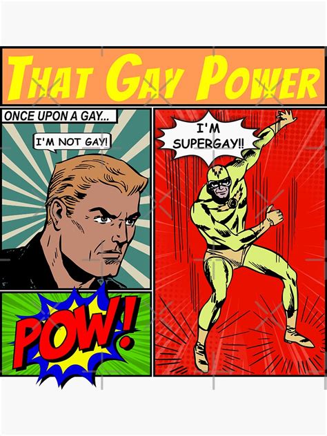 "Super Gay, Vintage & Retro Gay Men Comic Superhero Meme " Sticker by