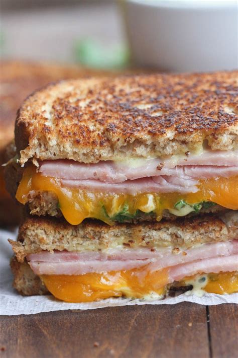 Grilled Ham and Cheese Sandwich with Honey Mustard Sauce - Tastes ...