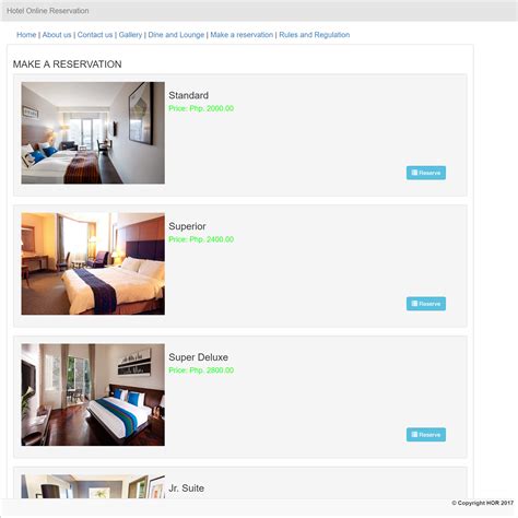 Basic Hotel Online Reservation System using PHP with Source Code