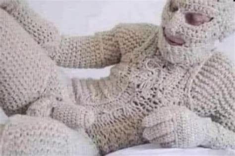 deranged facebook seller lists full body knit suit  built