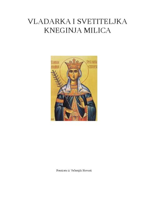 Vladarka i Svetiteljka Kneginja Milica