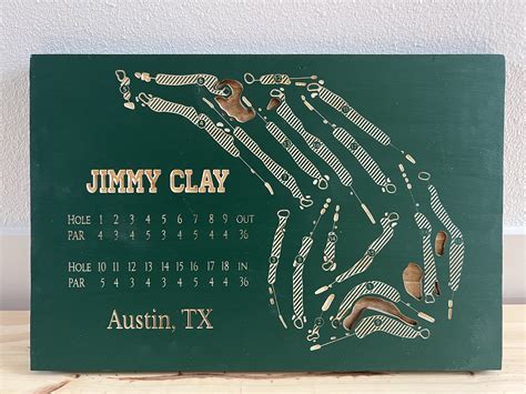 Jimmy Clay Golf Course Map Wooden Sign - Etsy