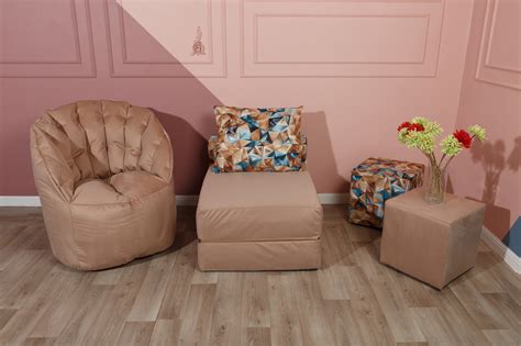Кресло- пуф (Frescadesign) бежевый текстиль 85x91x56 см. 84263 - купить ...