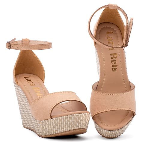 Modelos De Sandália Anabela - Salto Anabela Sandália De Fivela Modelo Lançamento PLATAFORMA SALTO ...