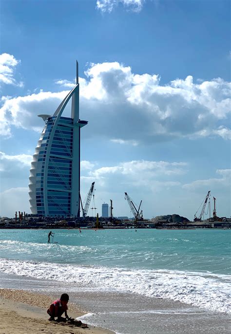 Download Burj Al Arab Clouds Wallpaper | Wallpapers.com