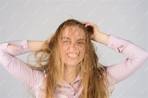 Premium Photo | Hair care concept hair salon funny woman with messy ...