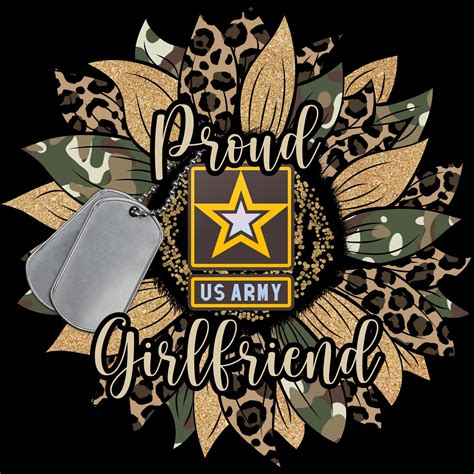 Proud Army Girlfriend PNG, Military, Army, Digital File, Dog Tags