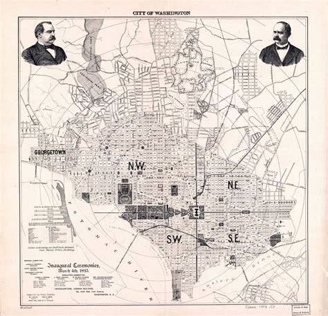 Large scale old map of city of Washington - 1893 | Washington D.C ...